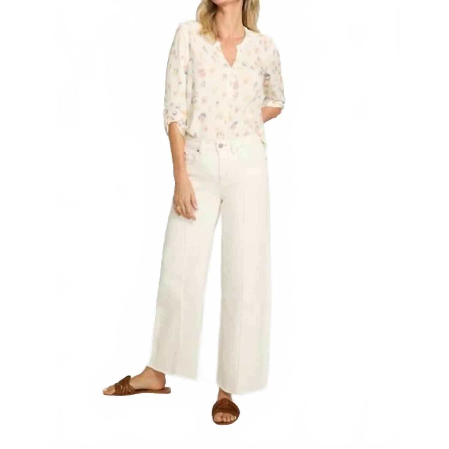 New Fdj Olivia Wide Leg Ankle Jeans In Ivory
